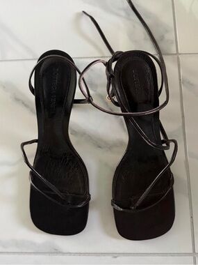 Bottega Veneta brown The Line sandals brown leather strappy heels